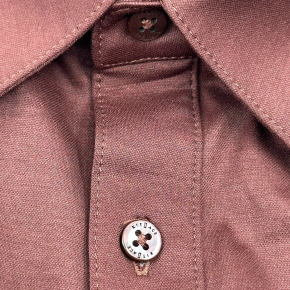 Kit and Ace Mens Shirt Medium Burgundy Stretch Button Up Dress Shirt Comfort Fit - Picture 3 of 10
